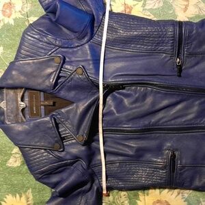BCBGMaxAzria Cobalt Leather Jacket